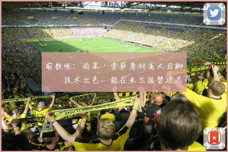 前教练：雨果·索萨身材高大且脚下技术出色，能在米兰接替迈尼昂
